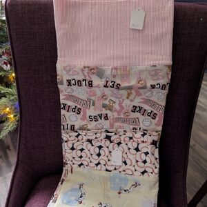 Pink and Beige Sports-Themed Fabric